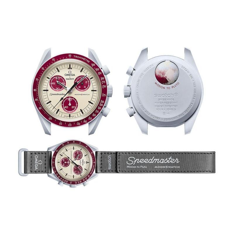 ☆*中様 OMEGA Speedmaster Mission to Pluto Relógio Swatch Omega Moonswatch Mission To Pluto - Relógio